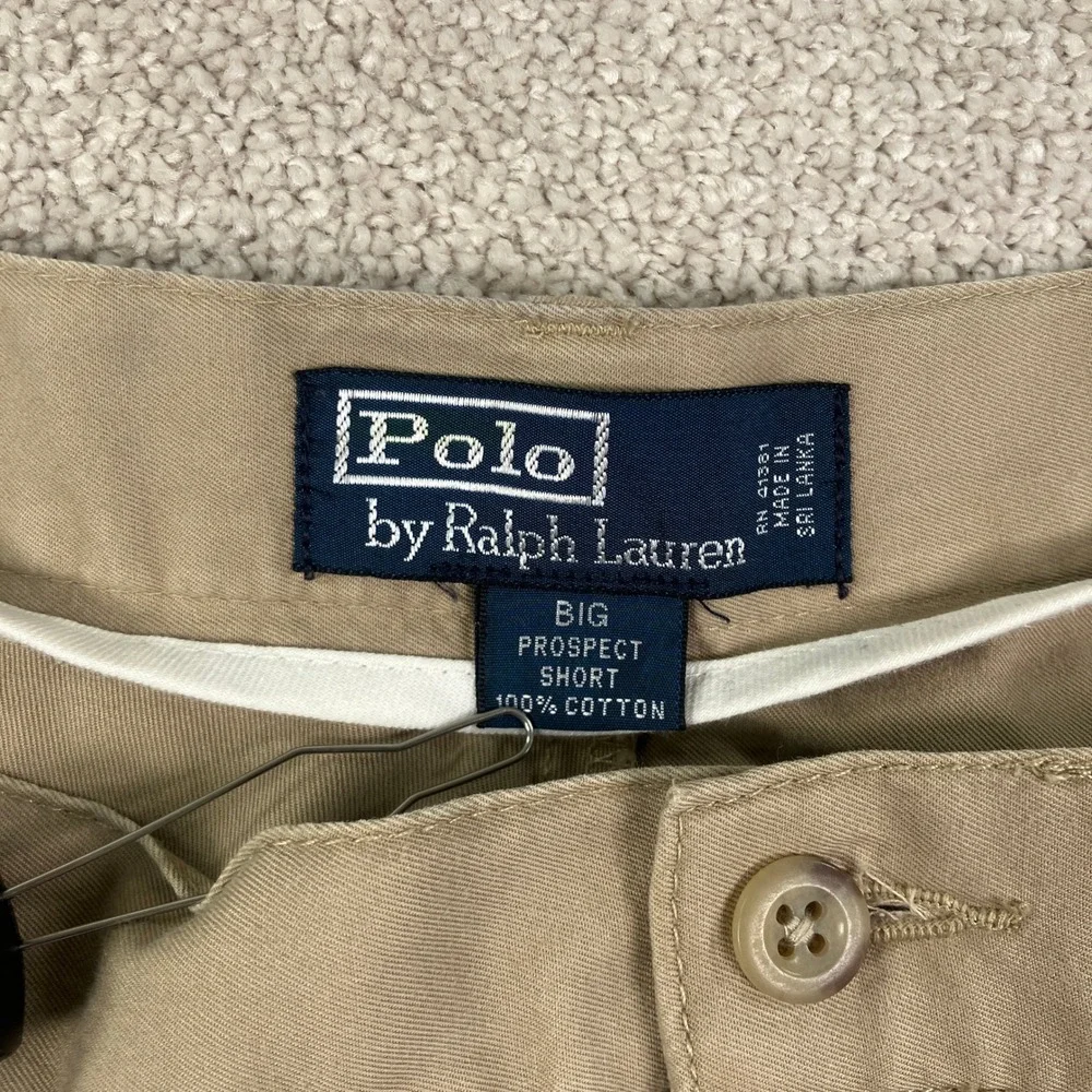 Polo Ralph Lauren Mens 44B Big Prospect Short Khaki Tan Cotton Chino 44 x 9.5